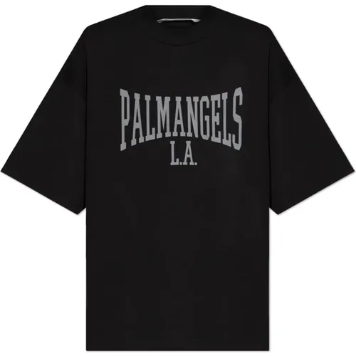 T-Shirt mit Logo , Damen, Größe: S - Palm Angels - Modalova