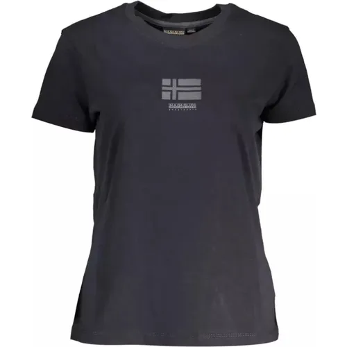 Printed Cotton Tops T-Shirt , female, Sizes: L, S, M - Napapijri - Modalova