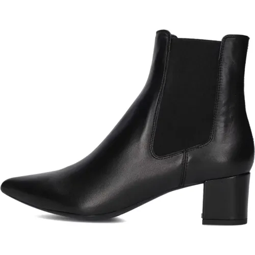 Schicke Schwarze Leder-Stiefeletten - Unisa - Modalova