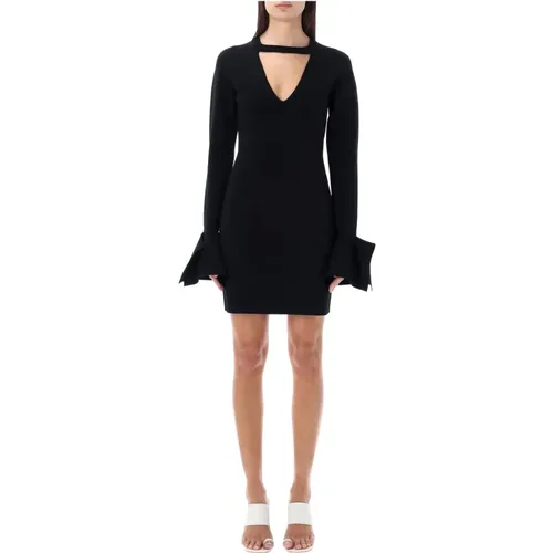 Mini Dress with Ruffle Sleeves , female, Sizes: S, M - JW Anderson - Modalova