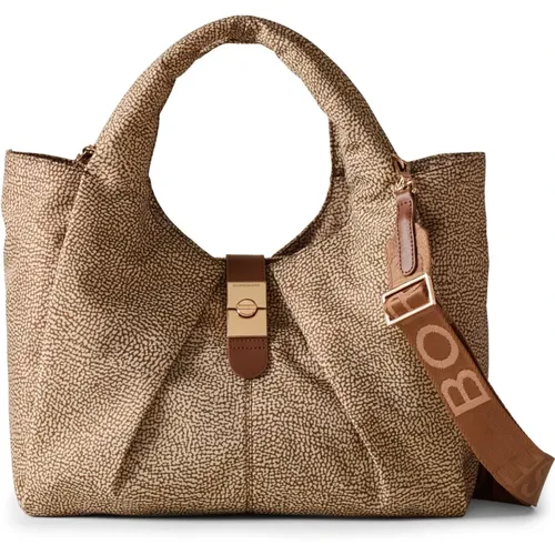 Handbags,OP Bedruckte Recycelte Stoff Shopper - Borbonese - Modalova