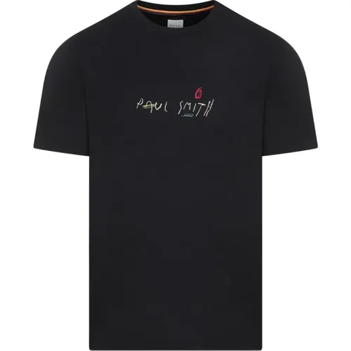 Schwarzes Logo Baumwoll T-Shirt , Herren, Größe: M - PS By Paul Smith - Modalova