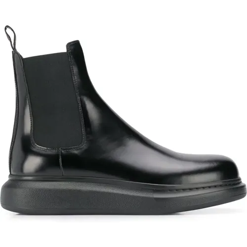 Shiny Leather Chelsea Boots , female, Sizes: 8 UK - alexander mcqueen - Modalova