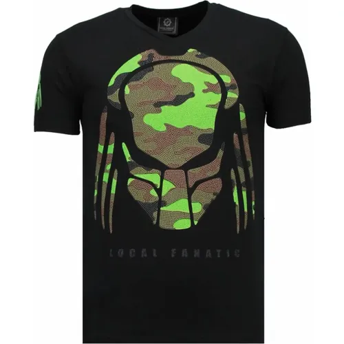 Predator Rhinestone - Herren T-Shirt - 5757Z , Herren, Größe: 2XL - Local Fanatic - Modalova