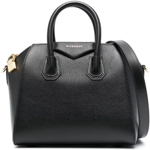 Leather Shoulder Bag with Logo Patch , female, Sizes: ONE SIZE - Givenchy - Modalova