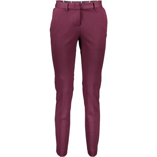 Damen Violette Hose, 4-Taschen, Logo , Damen, Größe: 2XS L32 - Gant - Modalova