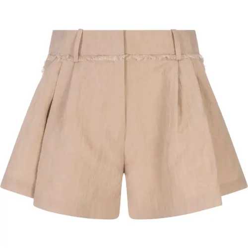 High-Waist Ausgestellte Braune Shorts , Damen, Größe: S - Paco Rabanne - Modalova