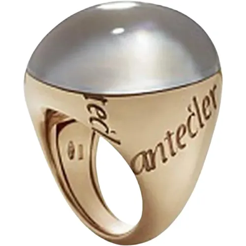 White Mother of Pearl and Rock Crystal Ring , female, Sizes: 55 MM, 53 MM - Chantecler - Modalova