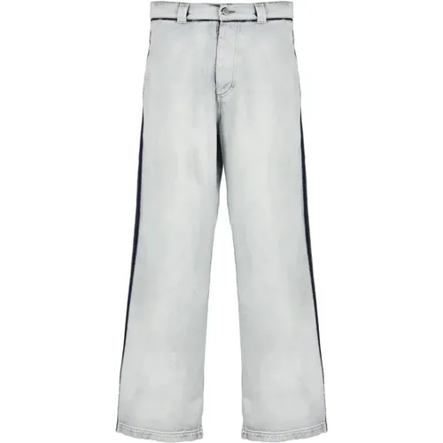 Light Cotton Jeans with Contrasting Details , male, Sizes: W30 - Maison Margiela - Modalova