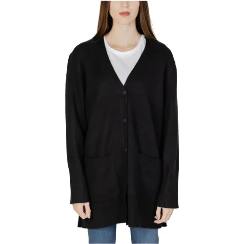 Schwarzer V-Ausschnitt Cardigan Damen Herbst/Winter , Damen, Größe: M - Street One - Modalova