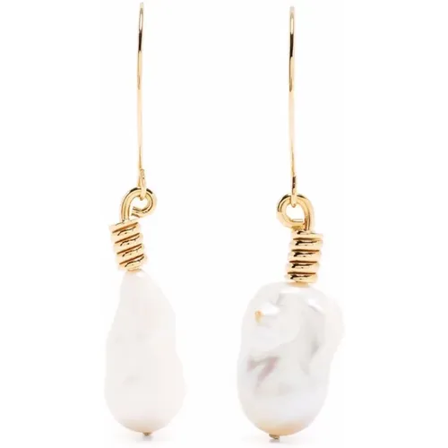 Gold Pearl Light Bulb Earrings , female, Sizes: ONE SIZE - Colville - Modalova