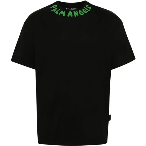 Seasonal Logo-Print T-Shirt , male, Sizes: S - Palm Angels - Modalova