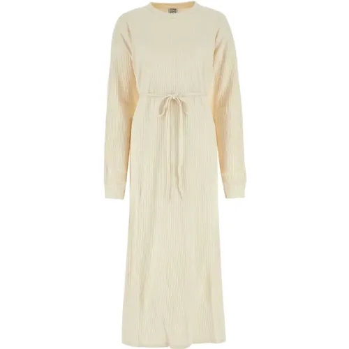 Elegant Ivory Cotton Dress - Baserange - Modalova