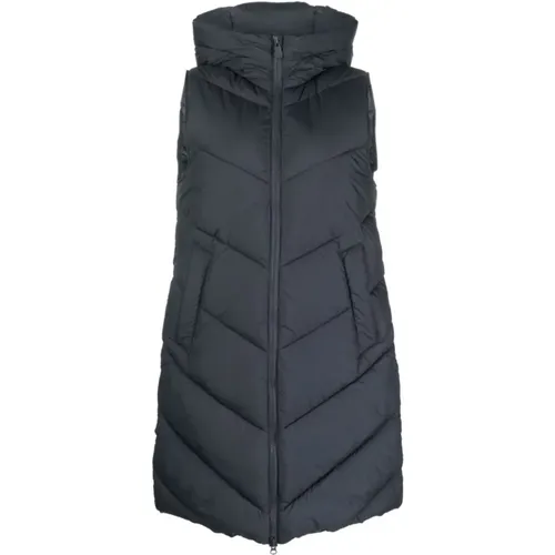 Navy Chevron Puffer Vest , female, Sizes: L - Save The Duck - Modalova