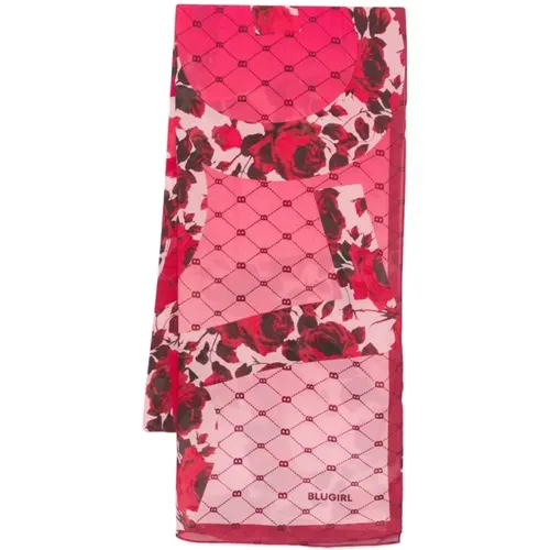 Pink Printed Scarf , female, Sizes: ONE SIZE - Blugirl - Modalova