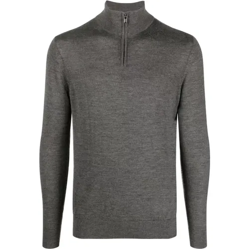 Wool Half-Zip Sweater , male, Sizes: L - Emporio Armani - Modalova