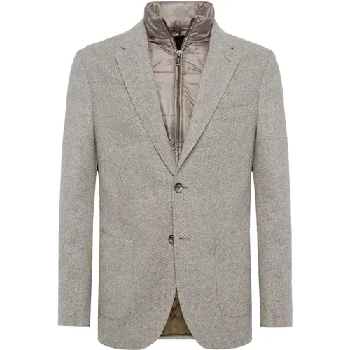 Micro Fancy Wool Abnehmbarer Bib-Blazer , Herren, Größe: 3XL - Boggi Milano - Modalova