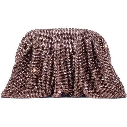 Crystal Mesh Clutch Bag , female, Sizes: ONE SIZE - Benedetta Bruzziches - Modalova