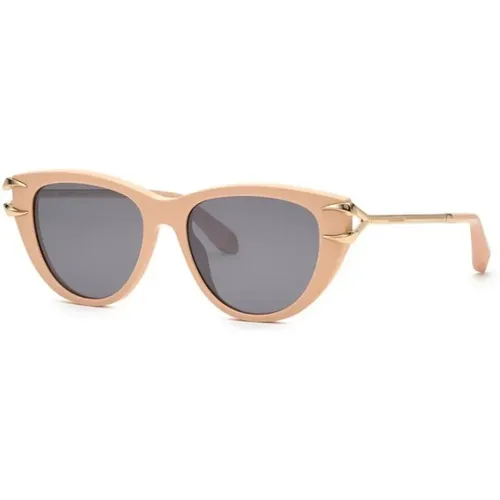 Shiny Sunglasses with Smoke Lenses , female, Sizes: 55 MM - Roberto Cavalli - Modalova