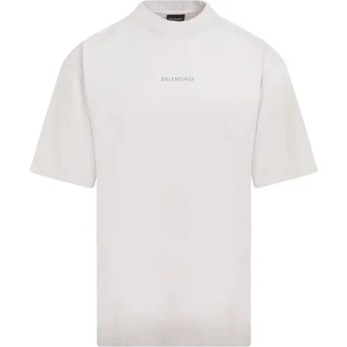 Cotton T-Shirt with Logo , male, Sizes: S - Balenciaga - Modalova