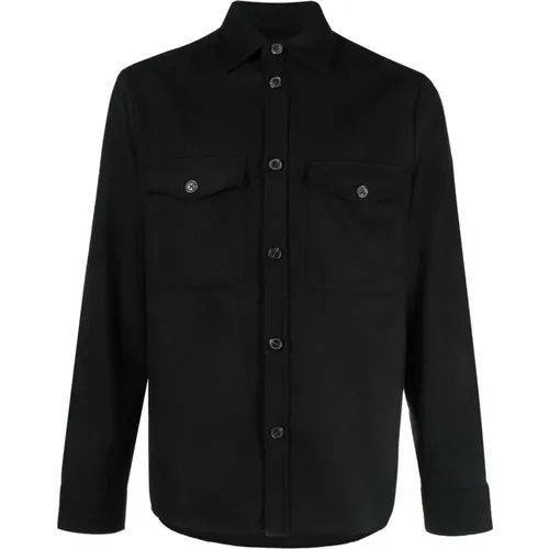 Woll-Overshirt-Jacke Schwarz Lässiger Stil - J.LINDEBERG - Modalova