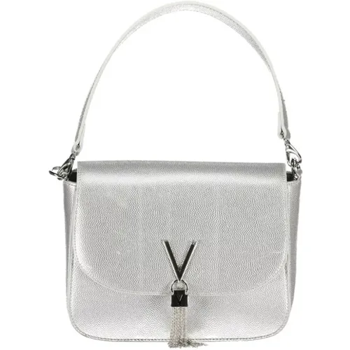 Silberne Polyethylen-Handtasche mit abnehmbaren Trägern , Damen, Größe: ONE Size - Valentino by Mario Valentino - Modalova