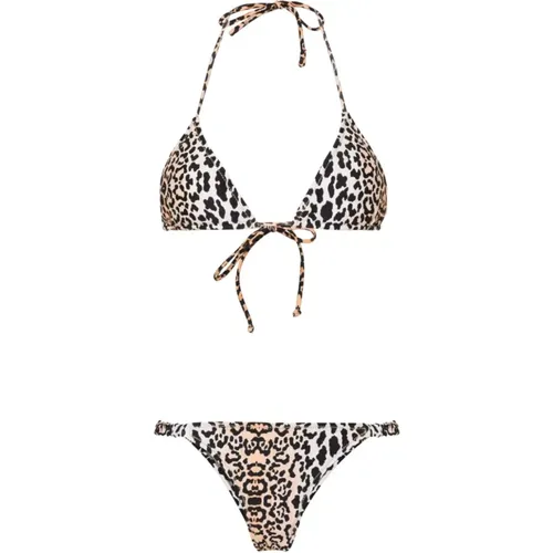 Leopard Print Halterneck Bikini Set , female, Sizes: S, M - Reina Olga - Modalova