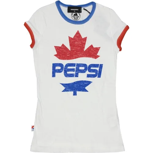 Ss22 T-Shirt with Pepsi Print , male, Sizes: XS - Dsquared2 - Modalova