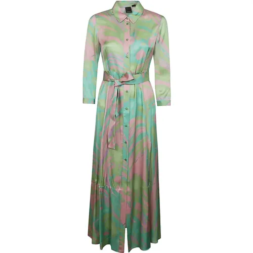 Verde/Rosa Sushi Dress , female, Sizes: L, XS - pinko - Modalova