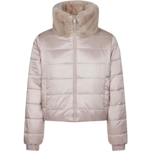 Short Reversible Padded Jacket with Faux Fur , female, Sizes: S, XS - Save The Duck - Modalova
