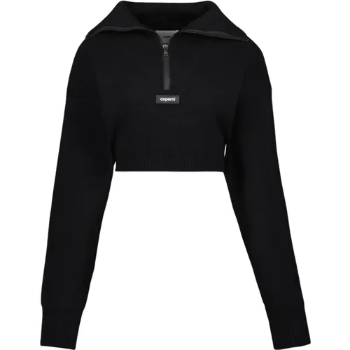 Logo Zip-Up Crop Sweater , Damen, Größe: S - Coperni - Modalova