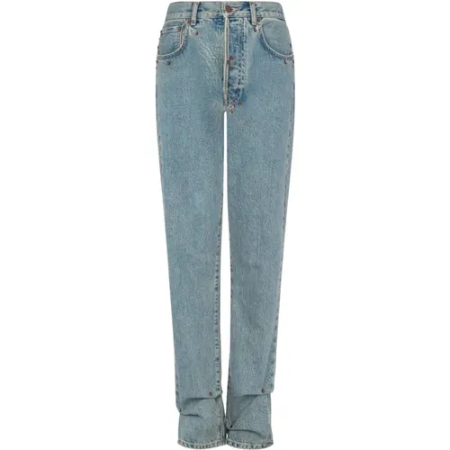 High-Waisted Straight Leg Jeans , female, Sizes: XS, S - Moschino - Modalova