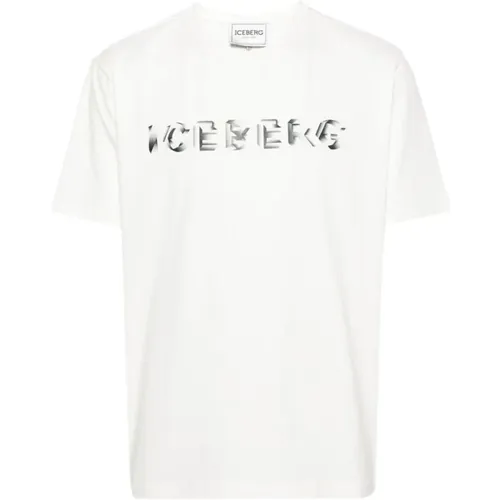 T-Shirt mit Logo-Print , Herren, Größe: XL - Iceberg - Modalova