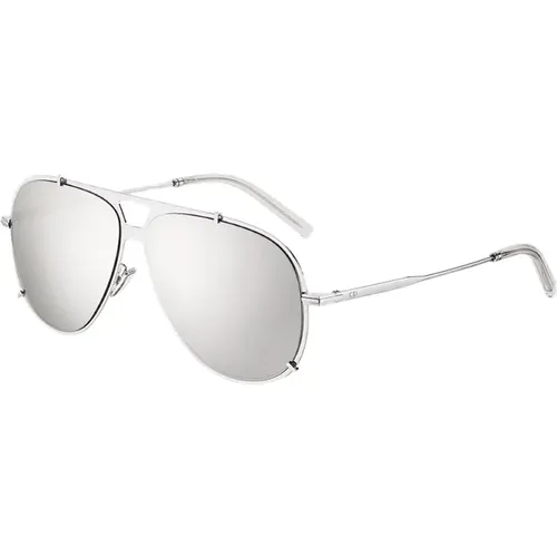 Black Suit Sunglasses with Silver Mirrored Lenses , male, Sizes: 59 MM - Dior - Modalova