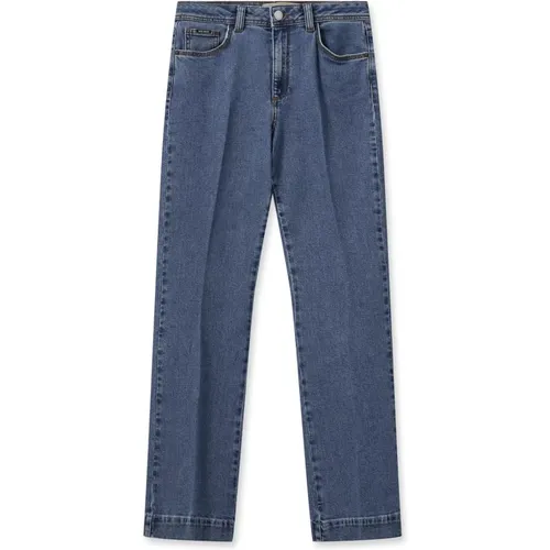 High Waist Flare Jeans with Pressed Front , female, Sizes: W25, W26, W28 - MOS MOSH - Modalova