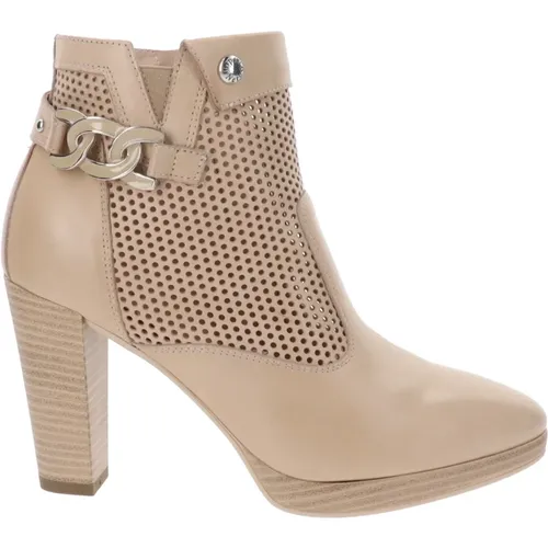 Leather Zip Closure Women's Ankle Boots , female, Sizes: 5 UK, 6 UK - Nerogiardini - Modalova