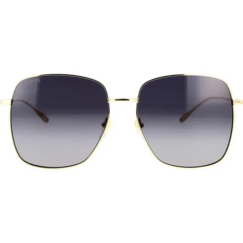 Quadratische Oversized Sonnenbrille mit Goldrahmen und Verlaufsgläsern,Stylische Sonnenbrille Gg1031S - Gucci - Modalova