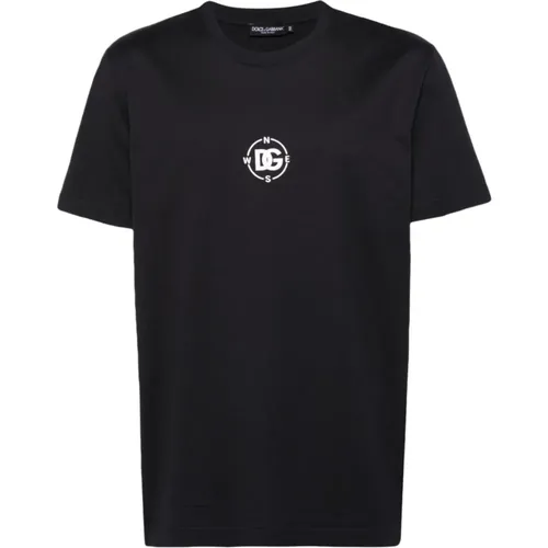 Logo Print Crew Neck T-shirts , male, Sizes: S, L, M - Dolce & Gabbana - Modalova
