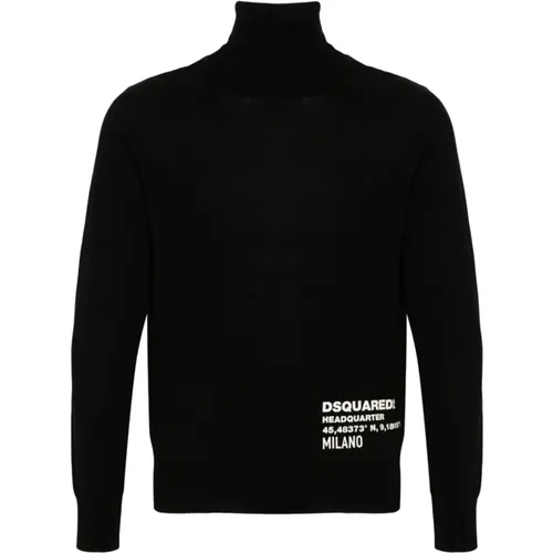 Wool Knit Sweater , male, Sizes: M, L - Dsquared2 - Modalova