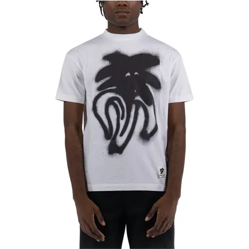 Kurzarm T-Shirt mit Grafischem Druck - Palm Angels - Modalova