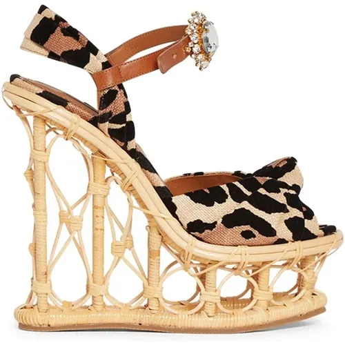 Wedge Sandals , female, Sizes: 6 1/2 UK, 7 UK - Dolce & Gabbana - Modalova