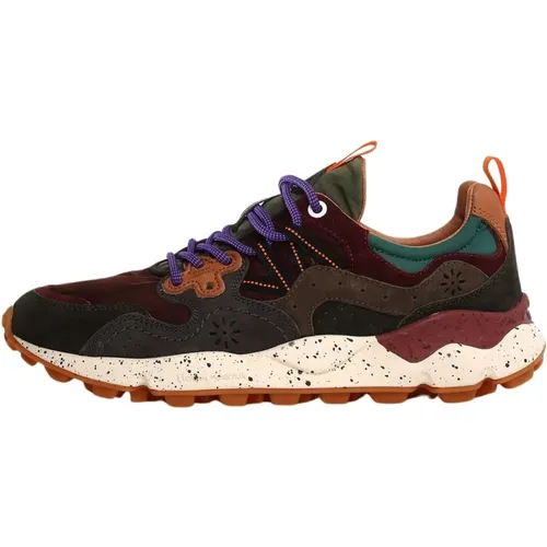 Yamano Sneakers in Dark Tones , male, Sizes: 7 UK - Flower Mountain - Modalova