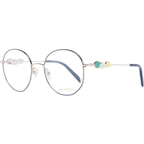 Blaue runde optische Brillen , Damen, Größe: ONE Size - EMILIO PUCCI - Modalova