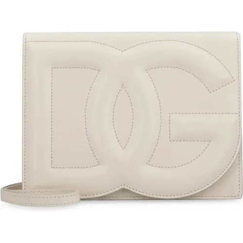 Logo Leder Crossbody Tasche - Dolce & Gabbana - Modalova