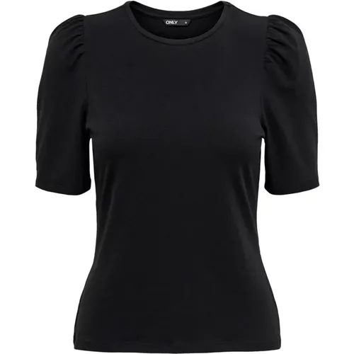 Schwarzes Damen T-Shirt , Damen, Größe: M - Only - Modalova