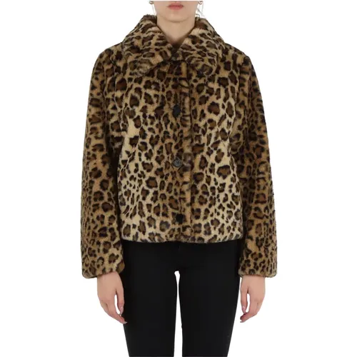 Jacke mit Animal-Print aus Kunstpelz - Guess - Modalova