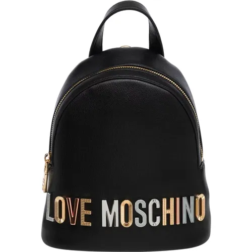 Rhinestone Logo Backpack , female, Sizes: ONE SIZE - Love Moschino - Modalova