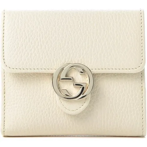 Leather Bifold Wallet with Logo , female, Sizes: ONE SIZE - Gucci - Modalova