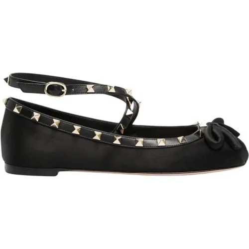 Flat Shoes with Studded Details , female, Sizes: 4 UK, 3 UK, 7 UK - Valentino Garavani - Modalova