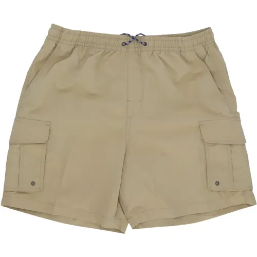 Cargo Shorts Khaki Nylon Elastischer Kordelzug , Herren, Größe: M - Element - Modalova